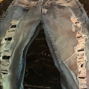 Bebe Denim Distressed Jean